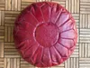 Marokkanischer Echtleder Pouf - Ganz Burgund - Produktbild-Vorschau 3