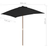 vidaXL Parasol avec mât en bois noir 150x200 cm Voir les images du produit 15