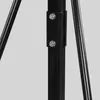 A close-up view of the black metal frame of a fitness equipment stand, showing two bolts and nuts securing a bracket to a vertical support. Produktbild-Vorschau