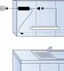 Diagram showing how to connect a light switch to a power outlet and under-cabinet lighting. Produktbild-Vorschau
