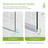 Comparison of a shower door seal before and after use, demonstrating its effectiveness in keeping the floor dry. Produktbild-Vorschau