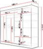 Velká šatní skříň 180 cm se zrcadlem VILMA 2 - dub sonoma / Náhled obrázku produktu 2