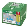 A green cardboard box containing SPAX screws, with product details and branding visible. Podgląd zdjęcia produktu