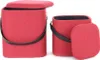 Hocker Arabella 200 2er-Set Rot / Schwarz Produktbild-Vorschau 2
