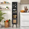 COSTWAY Rattanowa szafka wysoka, szafka łazienkowa z 4 Podgląd zdjęcia produktu 2