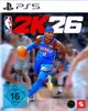 The cover art for the NBA 2K26 PS5 video game, featuring a basketball player in action. Produktbild-Vorschau