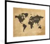MuchoWow® Gerahmtes Poster Weltkarte - Retro - Braun 80x60 Produktbild-Vorschau 1