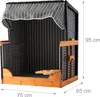 Relaxdays Hundestrandkorb, Rattan, mit Napf, Hundesessel Produktbild-Vorschau 4