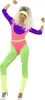 Costume da donna sportivo anni '80, colorato Anteprima dell’immagine prodotto 1