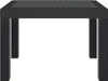 A black square table with four legs, shown from the front on a white background. Produktbild-Vorschau