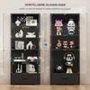 BROTTAR 71" hoher Vitrinenschrank Schwarz mit Glastür und Produktbild-Vorschau 4