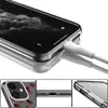 A collage of images showing an iPhone 14 case with a floral pattern, including a close-up of the charging port and the back of the phone. Produktbild-Vorschau