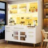 Buffetschrank Weiß mit LED-Beleuchtung & Pegboard, Produktbild-Vorschau 2