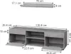 Wohnwand Vicco Berno Beton/Weiß 2 Teile, Model 57824 Produktbild-Vorschau 2