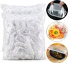 A collage of images showing disposable food covers in a bag and in use. Náhled obrázku produktu