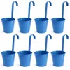 8 Hängetöpfe Blau Kräuter Blumentopf Hängetopf Pflanztopf Produktbild-Vorschau 2