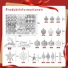 A product information graphic showing a set of Christmas ornaments with dimensions and quantities. Voir les images du produit