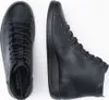A top-down view of a pair of black leather Ecco lace-up boots on a white background. Produktbild-Vorschau