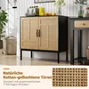 Credenza in rattan COSTWAY, mobile buffet boho, mobile Anteprima dell’immagine prodotto 5