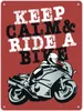Keep calm & ride a bike Metallschild XL in 21x28 cm in Produktbild-Vorschau 1