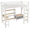 Hoogslaper 90 x 200 cm met bureau, planken, 2 stoffen Productafbeelding-voorbeeld 13