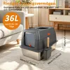 Edelstahl Katzenklol mit Deckel, XXL katzentoilette Produktbild-Vorschau 3