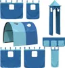 Design Etagenbett mit Rutsche und Gardinen Blau 80x200 cm, Produktbild-Vorschau 4