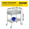 A stainless steel medical cart with drawers and a blue bucket attached. Produktbild-Vorschau