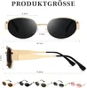 kunchu Sonnenbrille Damen Polarisiert Retro Oval UV400 Produktbild-Vorschau 3