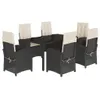 The Living Store 7-tlg. Garten-Essgruppe mit Kissen Schwarz Produktbild-Vorschau 3