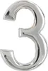 KOTARBAU® Chiffre "3" Chrome Autocollant 5 cm en laiton Voir les images du produit 1