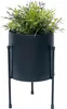 DanDiBo Sgabello per fiori con vaso in metallo nero 32 cm Anteprima dell’immagine prodotto 4