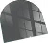 A semi-circular glass hearth plate with reflections of a window frame. Produktbild-Vorschau