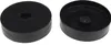 Two black circular carbon filters for a range hood, shown from different angles against a white background. Produktbild-Vorschau