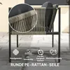 Sada zahradního nábytku Outsunny z polyrotanu – lounge set Náhled obrázku produktu 5