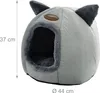 Relaxdays Katzenhöhle mit Katzenohren, Katzenbett mit Produktbild-Vorschau 4