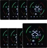A collage of multiple digital thermostats displayed on a black background. Podgląd zdjęcia produktu