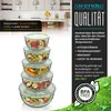 Arendo Salatschüssel 5er Set mit Deckel, Glasschüssel 1L, Produktbild-Vorschau 5