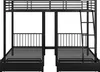Hochwertiges Dreier-Etagenbett Metall 140x200 & 90x200 cm Produktbild-Vorschau 13