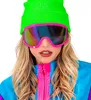 Retro Ski Brille in Neon Farben - 80er Jahre Brille Pink Produktbild-Vorschau 4