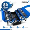 Bituxx Werkzeugkiste aus Metall gefüllt Aufklappbar mit Produktbild-Vorschau 2