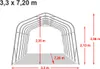 Robuster Weideunterstand 3,3x7,2 m wetterfeste PVC Plane Produktbild-Vorschau 3