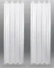 Two white sheer curtains hanging on a rod against a gray background. Anteprima dell’immagine prodotto