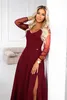 Numoco dames feestjurk, kleur: bordeauxrood, maat: XXL Productafbeelding-voorbeeld 3