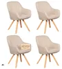 Mr. Deko Esszimmerstühle 4er Set Matera beige drehbar mit Produktbild-Vorschau 1