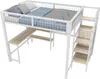 Hoogslaper 140 x 200 cm met bureau, inbouwkast en planken, Productafbeelding-voorbeeld 5