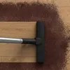 A vacuum cleaner head is shown cleaning up a pile of dark brown granular material from a wooden floor. Voir les images du produit