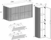 Technical drawing with dimensions of bathroom furniture. Voir les images du produit