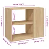 A diagram of a wooden cabinet with dimensions indicated. Podgląd zdjęcia produktu