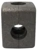 A close-up studio shot of a gray, split, cube-shaped object with a circular hole through the center. Produktbild-Vorschau